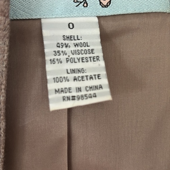 TABITHA by ANTHROPOLOGIE camel brown wool military style cropped blazer Size 0 - Picture 6 of 7